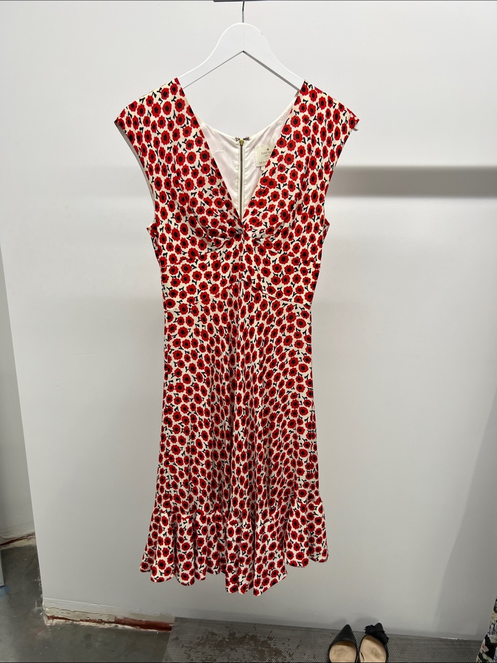 Kate Spade Red Floral Midi Dress